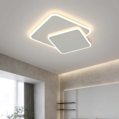 LED-es csillár távirányítóval FUTURA LUMINA 66W, 2 négyzet, hideg/meleg/semleges fény, szabályozható, fehér LED-es csillár távirányítóval Alapértelmezett cím Alessandro Design