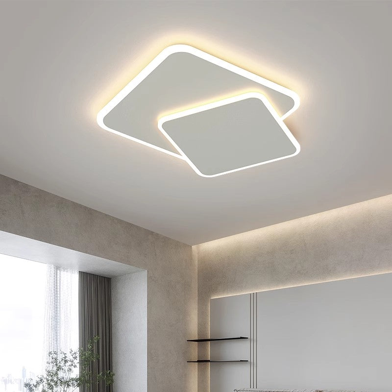 LED-es csillár távirányítóval FUTURA LUMINA 66W, 2 négyzet, hideg/meleg/semleges fény, szabályozható, fehér LED-es csillár távirányítóval Alapértelmezett cím Alessandro Design