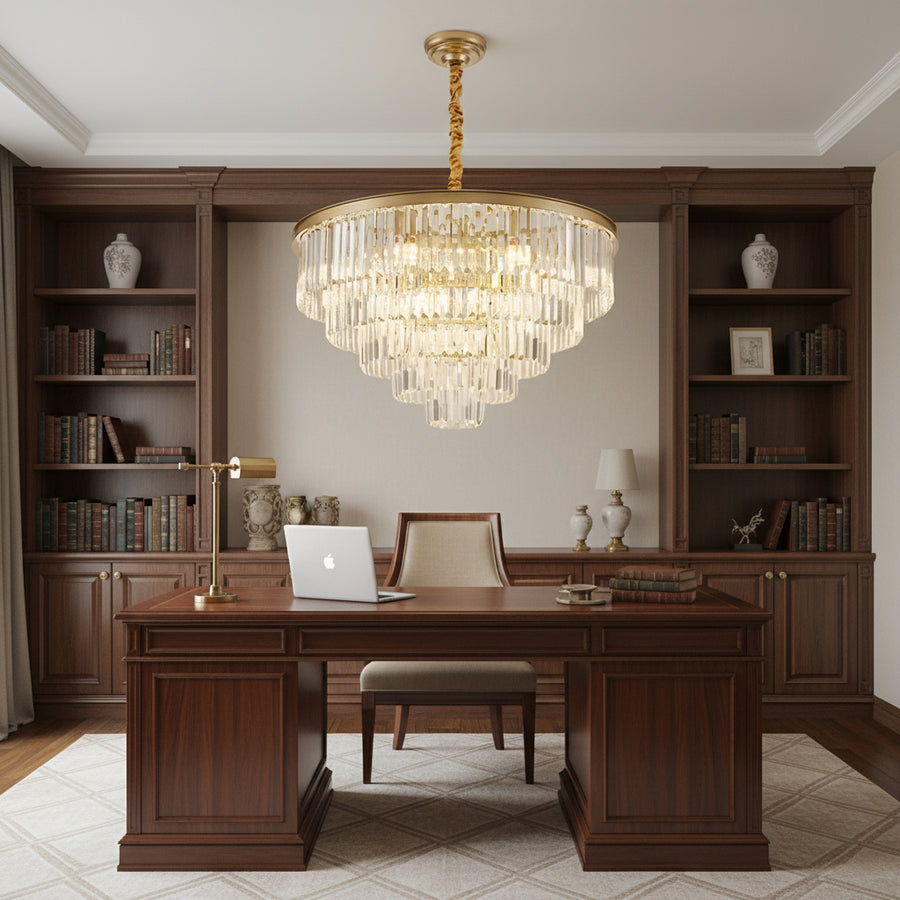 Kristály csillár CHAMBORD Eleganza 8xE14, átmérő 48 cm, matt arany Kristálycsillárok Alapértelmezett cím Alessandro Design