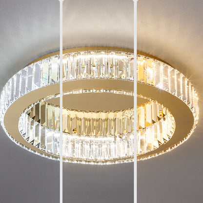 Lustra LED cu telecomanda si cristal VERTUS 18W, 30cm, Cerc, lumina Rece/Calda/Neutra, Dimabila, Crom Lustre LED cu Telecomanda Default Title Alessandro Design