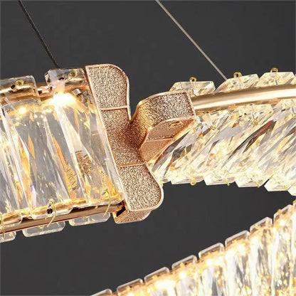 Függesztett LED kristálycsillár PRISM REGAL 117W, 2 kör, hideg/meleg/semleges fény, szabályozható, aranyszínű, állítható magasságú kristály LED csillárok alapértelmezett cím Alessandro Design