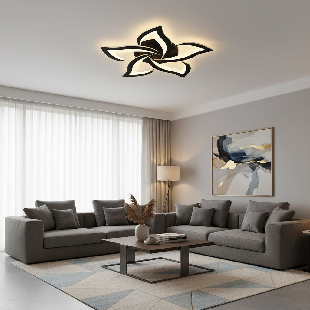 Lustra LED cu Telecomanda LT660/5BK, 5 Elemente, 54W, Lumina 3000/4000/6000K, Negru, Inaltime Reglabila Lustre LED cu Telecomanda Default Title Alessandro Design