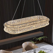Lustra LED cu Telecomanda, LLC160/750X350CH, Cristal si Metal, 71W, Dimabila, Inaltime Reglabila, Lumina Rece/Calda/Neutra, Iluminat Luxos Lustre LED cu Telecomanda Default Title Alessandro Design