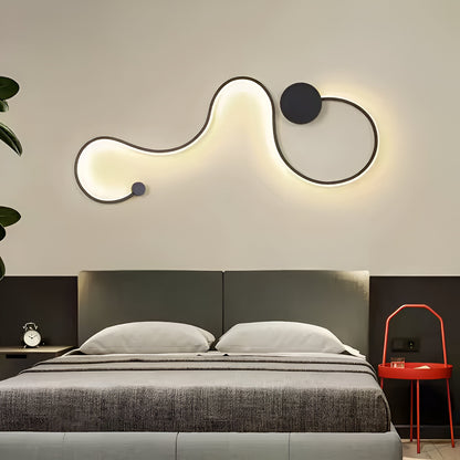 LED fali lámpa Delilah 36W dekoratív hideg/meleg/semleges könnyű fém és fekete szilikon beltéri fali lámpák alapértelmezett cím Alessandro Design