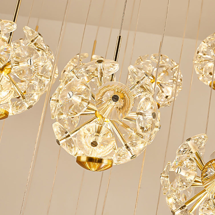 Crystal LED KILKENNY Culmino csillár, 144 W, semleges fény, átmérő 60 cm, arany modern csillárok alapértelmezett cím Alessandro Design