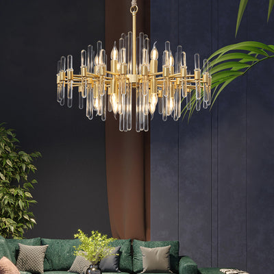 Kristály csillár CC850/620GD, 10xE14, 62x45 cm, állítható magasságú, fényes arany, elegáns kivitel, fém és kristályok