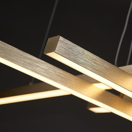 Lustra LED suspendata cu telecomanda GINEVRA 63W, 5 Elemente, lumina Rece/Calda/Neutra, Auriu Lustre LED cu Telecomanda Default Title Alessandro Design