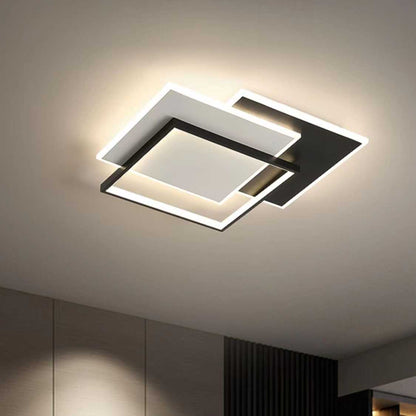 LED-es csillár távirányítóval CHIARA 98W, 3 négyzet, hideg/meleg/semleges fény, szabályozható, fekete LED-es csillárok távirányítóval Alapértelmezett cím Alessandro Design