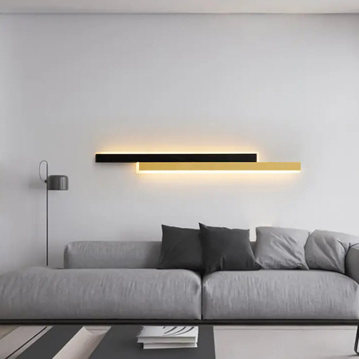 LINIUS LED csillár 29 W, 2 elem, lineáris, meleg/semleges/hideg fény, arany fekete belső fali lámpák alapértelmezett cím Alessandro Design