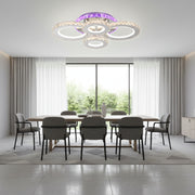 LED csillár távirányítóval és kristály NOVA ROTONDA RGB 82W, 4 kör, hideg/meleg/semleges fény, szabályozható, króm LED csillárok és kristályok Alapértelmezett cím Alessandro Design