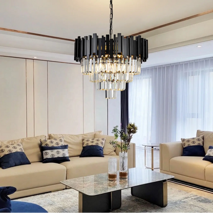 BLOIS Magno kristálycsillár 8x E14 D60 cm fekete arany állítható magasságú kristálycsillárok alapértelmezett cím Alessandro Design