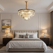 Kristály csillár CHAMBORD Eleganza 8xE14, átmérő 48 cm, matt arany Kristálycsillárok Alapértelmezett cím Alessandro Design