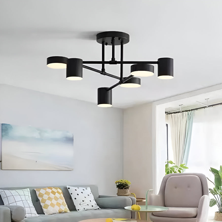 LED csillár GALIOS 26W, 6 elem, hideg/meleg/semleges fény, fekete alkalmazott LED csillárok Alapértelmezett cím Alessandro Design