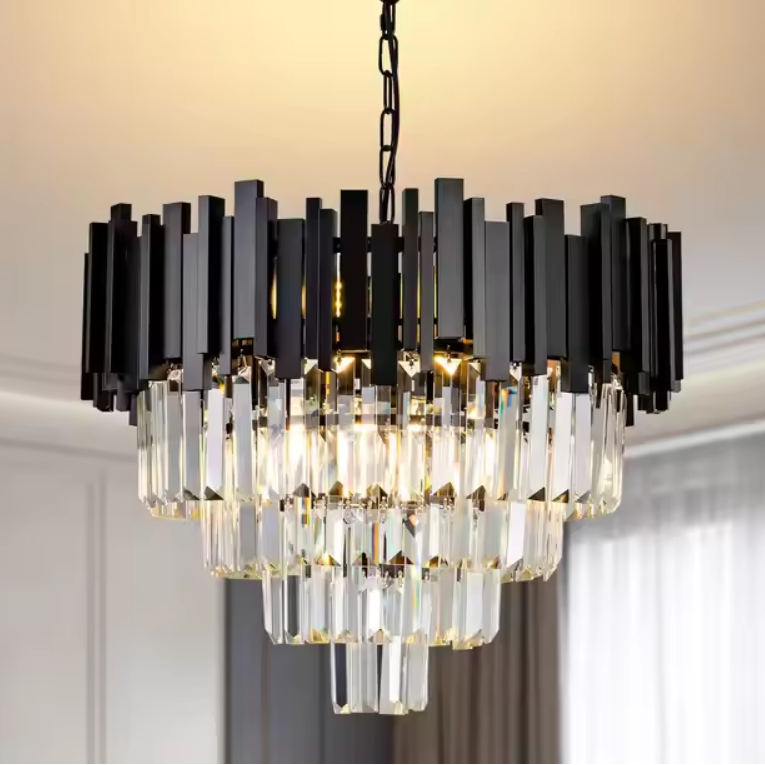 BLOIS Magno kristálycsillár 8x E14 D60 cm fekete arany állítható magasságú kristálycsillárok alapértelmezett cím Alessandro Design