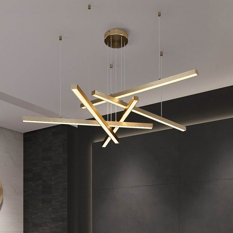 Lustra LED suspendata cu telecomanda GINEVRA 63W, 5 Elemente, lumina Rece/Calda/Neutra, Auriu Lustre LED cu Telecomanda Default Title Alessandro Design