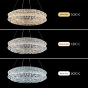 Lustra LED cu Telecomanda, LLC160/500CH, Cristal si Metal, 54W, 1 Cerc, Dimabila, Inaltime Reglabila, Lumina Rece/Calda/Neutra, Iluminat Luxos Lustre LED cu Telecomanda Default Title Alessandro Design