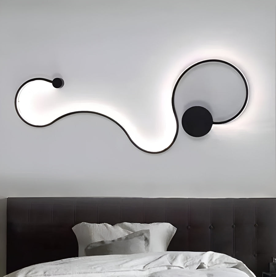 LED fali lámpa Delilah 36W dekoratív hideg/meleg/semleges könnyű fém és fekete szilikon beltéri fali lámpák alapértelmezett cím Alessandro Design