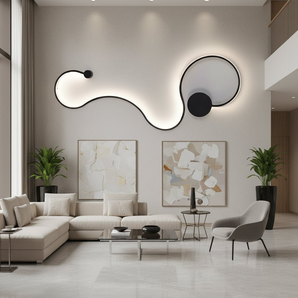 LED fali lámpa Delilah 36W dekoratív hideg/meleg/semleges könnyű fém és fekete szilikon beltéri fali lámpák alapértelmezett cím Alessandro Design