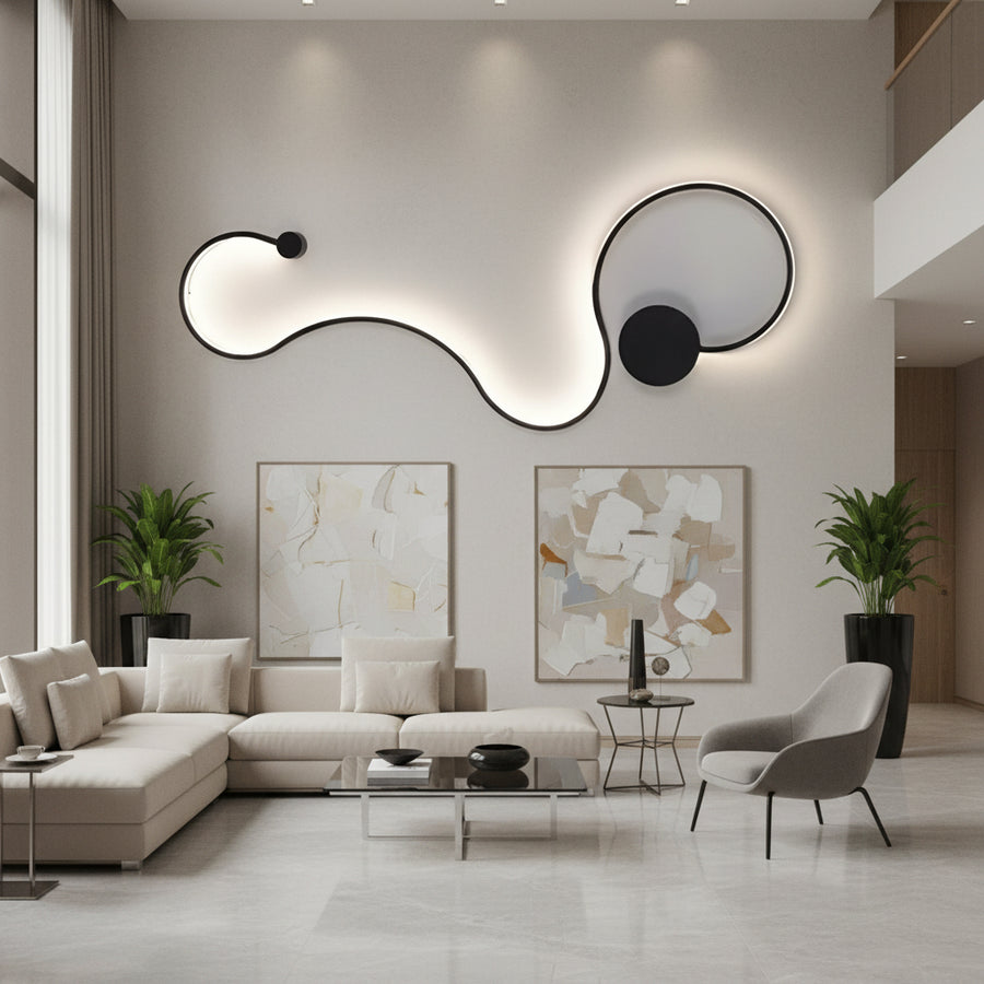 LED fali lámpa Delilah 36W dekoratív hideg/meleg/semleges könnyű fém és fekete szilikon beltéri fali lámpák alapértelmezett cím Alessandro Design