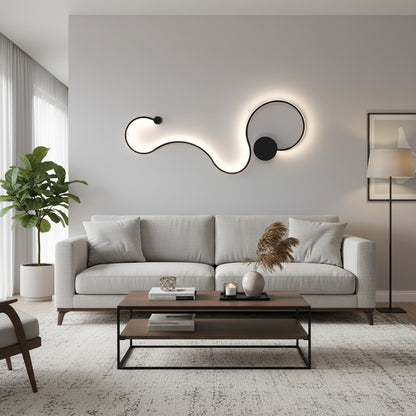 LED fali lámpa Delilah 36W dekoratív hideg/meleg/semleges könnyű fém és fekete szilikon beltéri fali lámpák alapértelmezett cím Alessandro Design