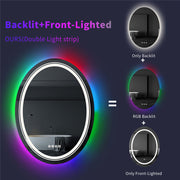 Oglinda LED Rotunda, 60cm, Celeste MotionGlow Marcello, Lumina RGB, Boxa Bluetooth, Sistem Dezaburire, Ceas & Termometru, Dimabila 60X60BTRGB Oglinzi Marcello Default Title Alessandro Design