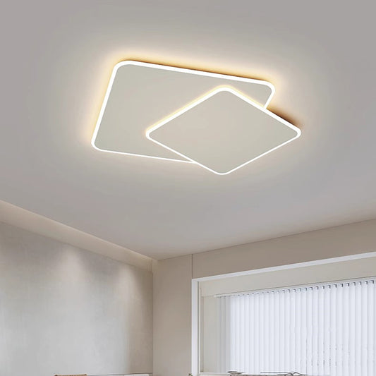 LED-es csillár távirányítóval FUTURA LUMINA 66W, 2 négyzet, hideg/meleg/semleges fény, szabályozható, fehér LED-es csillár távirányítóval Alapértelmezett cím Alessandro Design