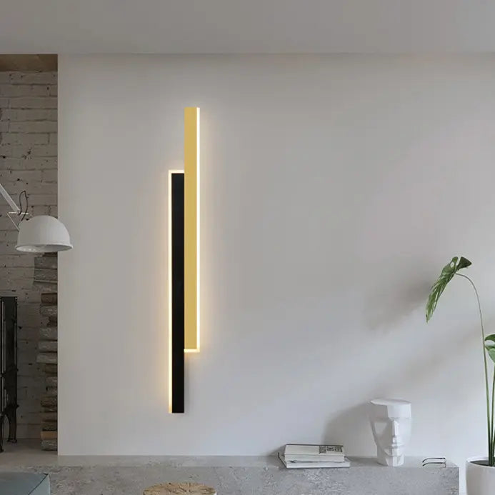 LINIUS LED csillár 29 W, 2 elem, lineáris, meleg/semleges/hideg fény, arany fekete belső fali lámpák alapértelmezett cím Alessandro Design