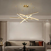 Lustra LED suspendata cu telecomanda GINEVRA 63W, 5 Elemente, lumina Rece/Calda/Neutra, Auriu Lustre LED cu Telecomanda Default Title Alessandro Design