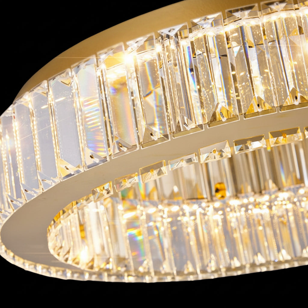 Lustra LED cu telecomanda si cristal VERTUS 18W, 30cm, Cerc, lumina Rece/Calda/Neutra, Dimabila, Crom Lustre LED cu Telecomanda Default Title Alessandro Design