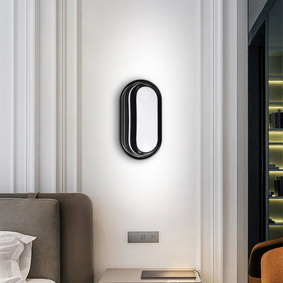 Kültéri LED fali lámpa AX322/214BK, 12W, meleg fény 3000K, IP65, fekete-fehér