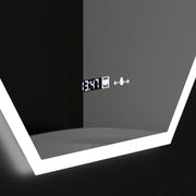 Sokszögű LED tükör, 60x80 cm, Hexaluce Marcello MotionGlow érzékelő, páramentesítő rendszer, óra és hőmérő, Dimabila Marcello tükrök alapértelmezett cím Alessandro Design