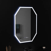 Sokszögű LED tükör, 60x80 cm, Hexaluce Marcello MotionGlow érzékelő, páramentesítő rendszer, óra és hőmérő, Dimabila Marcello tükrök alapértelmezett cím Alessandro Design