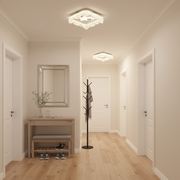 Lustra LED ICE Petito, 22W, Dimensiune 18x18cm, Lumina Calda/Neutra/Rece, Alb, Metal si Acril