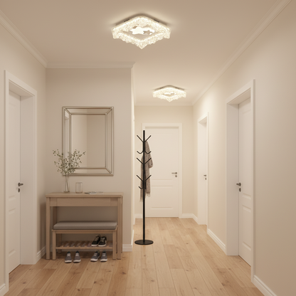 Lustra LED ICE Petito, 22W, Dimensiune 18x18cm, Lumina Calda/Neutra/Rece, Alb, Metal si Acril