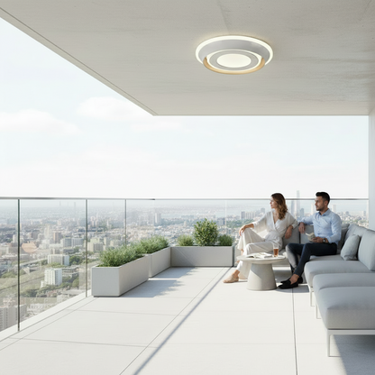 Lustra LED ROUE, 27W, Diametru 20cm, Lumina Calda/Neutra/Rece, Alb, Metal si Acril