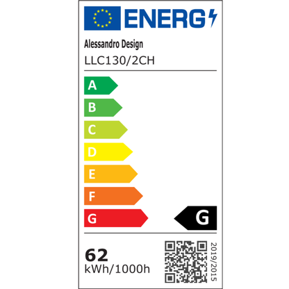 Lustra LED cu telecomanda LLC130/2CH, Cristal si Metal, 62W, 2 Cercuri, Dimabila, Inaltime Reglabila, Lumina Rece/Calda/Neutra, Iluminat Luxos Lustre LED cu Telecomanda Default Title Alessandro Design