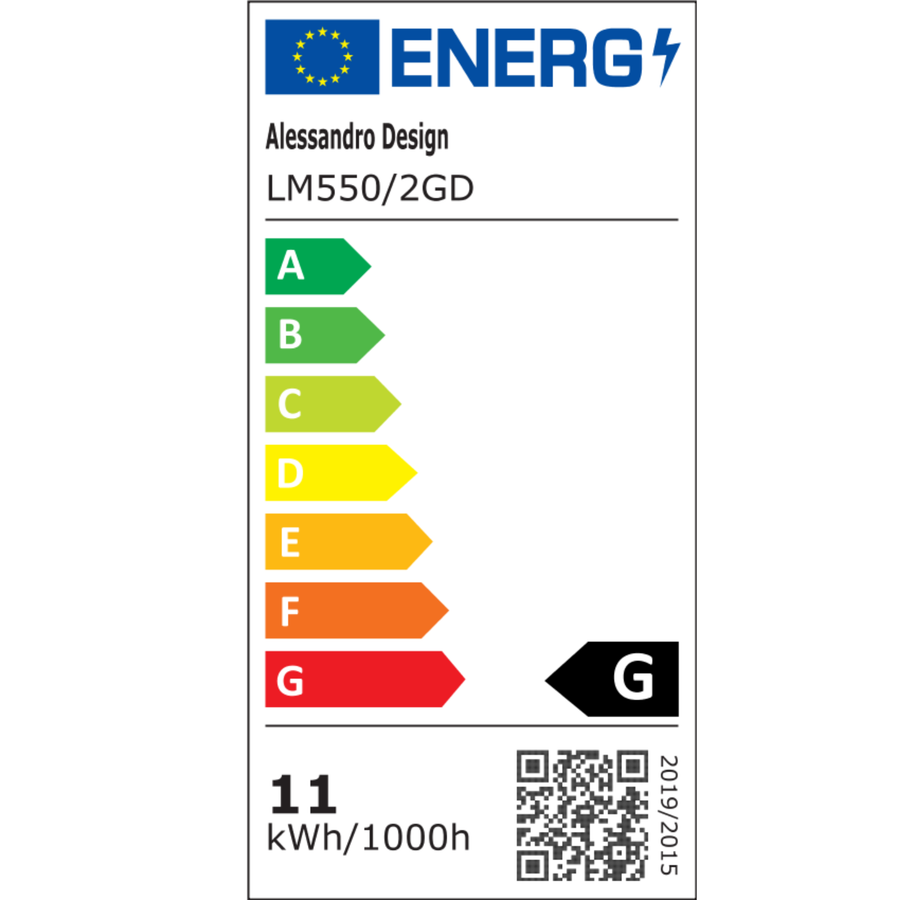 Lustra LED Suspendata LM550/2GD, 11W, Lumina 3000/4000/6000K, Auriu, Inaltime Reglabila Lustre Moderne Default Title Alessandro Design