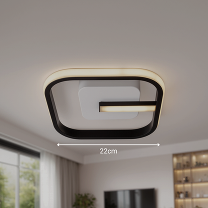 LED csillár VICTORIA 19W, négyzet alakú, hideg/meleg/semleges fény, fekete, fehér LED csillár Alapértelmezett cím Alessandro Design