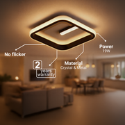 LED csillár VICTORIA 19W, négyzet alakú, hideg/meleg/semleges fény, fekete, fehér LED csillár Alapértelmezett cím Alessandro Design