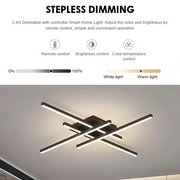 LED csillár távirányítóval LINEX, 52 W, 4 elem, lineáris, hideg/meleg/semleges fény, szabályozható, fekete LED csillárok távirányítóval Alapértelmezett cím Alessandro Design