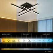 LED csillár távirányítóval LINEX, 52 W, 4 elem, lineáris, hideg/meleg/semleges fény, szabályozható, fekete LED csillárok távirányítóval Alapértelmezett cím Alessandro Design