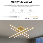 Lustra LED cu Telecomanda LINEX, 53W, Lumina 3000K/4000K/6000K, Dimabila, Auriu Lustre LED cu Telecomanda Default Title Alessandro Design