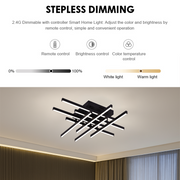 LED csillár távirányítóval LINEX, 108 W, 8 elem, hideg/meleg/semleges fény, szabályozható, fekete LED csillárok távirányítóval Alapértelmezett cím Alessandro Design