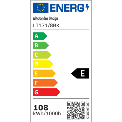 LED csillár távirányítóval LINEX, 108 W, 8 elem, hideg/meleg/semleges fény, szabályozható, fekete LED csillárok távirányítóval Alapértelmezett cím Alessandro Design