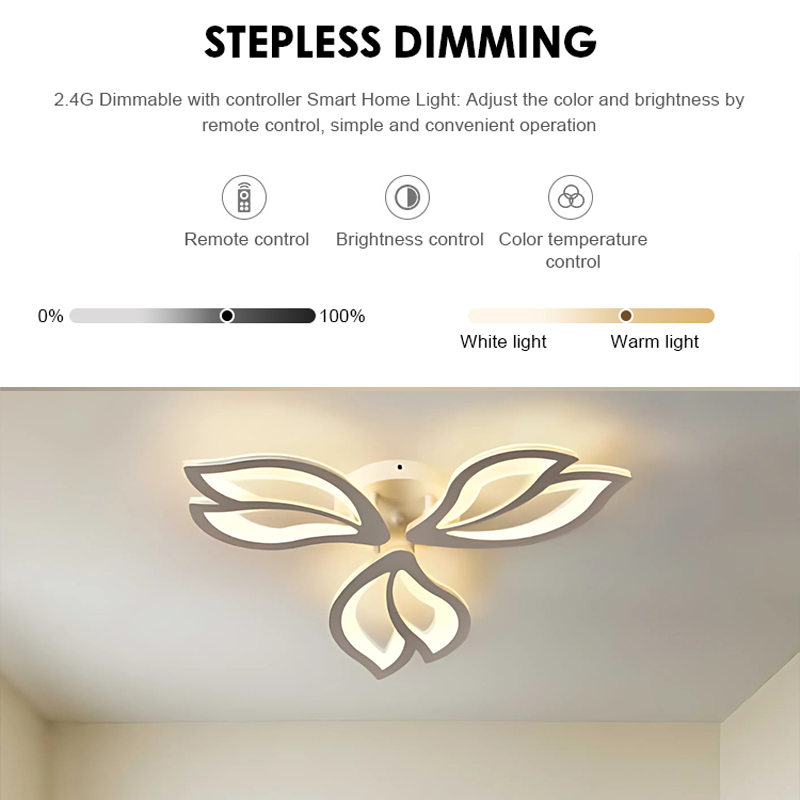 LED-es csillár távirányítóval LILY 40W, 3 elem, hideg/meleg/semleges fény, szabályozható, fehér LED-es csillár távirányítóval Alapértelmezett cím Alessandro Design