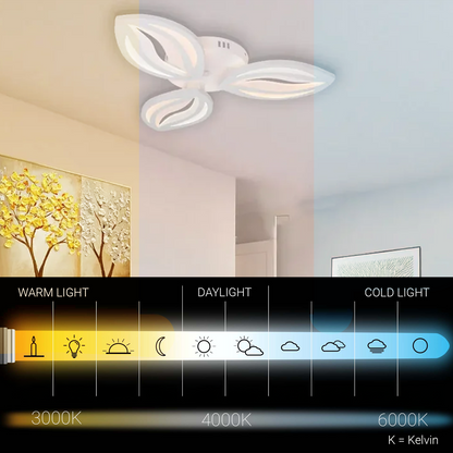 LED-es csillár távirányítóval ORCHID 40W, 3 szirom, hideg/meleg/semleges fény, szabályozható, fehér LED-es csillár távirányítóval Alapértelmezett cím Alessandro Design