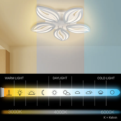 LED-es csillár távirányítóval ORCHID 66W, 5 szirom, hideg/meleg/semleges fény, szabályozható, fehér LED-es csillár távirányítóval Alapértelmezett cím Alessandro Design