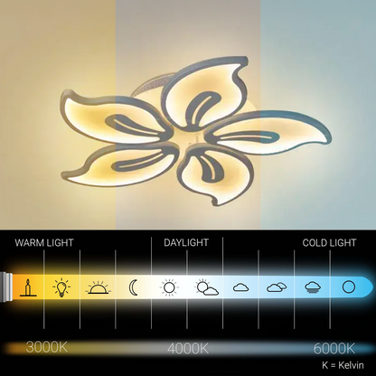 LED csillár távirányítóval JASMINE 66W, 5 szirom, hideg/meleg/semleges fény, szabályozható, fehér LED-es csillár távirányítóval Alapértelmezett cím Alessandro Design