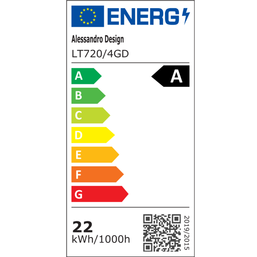 LED csillár távirányítóval MARIA, 4 elem, 22 W, meleg/hideg/semleges fény, szabályozható, arany LED-es csillárok távirányítóval Alapértelmezett cím Alessandro Design