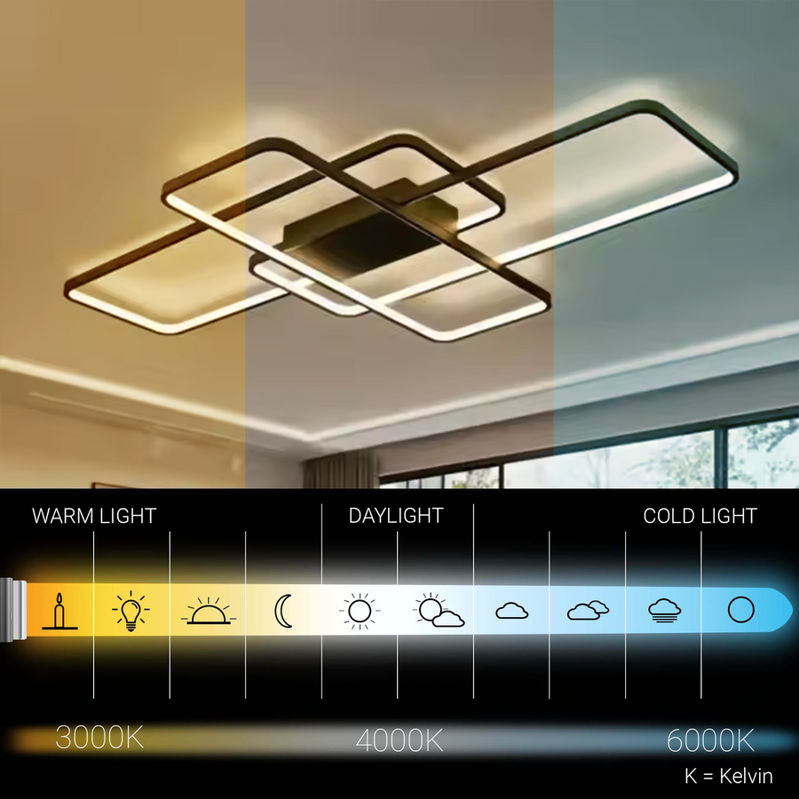 IANUSIS LED csillár távirányítóval 95W, 3 elem, hideg/meleg/semleges fény, szabályozható, fekete LED csillárok távirányítóval Alapértelmezett cím Alessandro Design